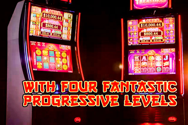 5 TREASURES™ is slot machine content with beautiful Asian imagery, four-levels of progressive jackpots and a generous Free Games Bonus that keeps players coming back for more.