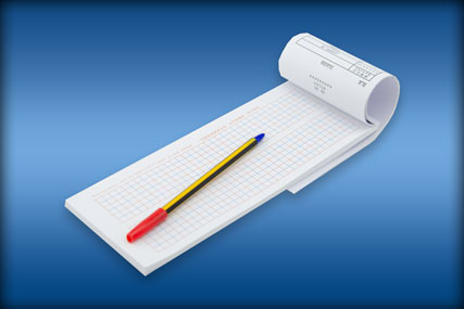 Baccarat notepads containing 100 scorecards with a grid for manual trend and score input by players. Baccarat players use double sided pens to mark history of game results