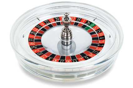 Transparent roulette wheel Cammegh Crystal, made from acryl