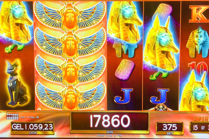 Slot Egypt features ancient mystical lucky symbols for big wins, available to play at Batumi & Tbilisi casinos
