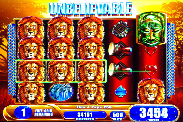 King of Africa slot machine features majestic lion and untamed African savannah, with updated graphics and all features players love! Free Spins Bonus where up to 100 free spins and 100x total bet can be won! Thrilling Must Hit By Progressive Feature may be randomly awarded on any base game win.