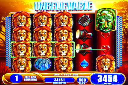 King of Africa slot machine features majestic lion and untamed African savannah, with updated graphics and all features players love! Free Spins Bonus where up to 100 free spins and 100x total bet can be won! Thrilling Must Hit By Progressive Feature may be randomly awarded on any base game win.