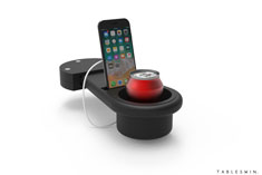 Table integrated drinks holder, mobile phone stand & USB charger