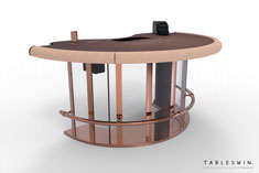 <b>CARD TABLE</b> from Venice collection is designed for casino banked card games, such as blackjack and poker. Inspired by Italian lagoons, the gondolas, the wood, the water, reflexes and warmth, sensations and emotions.